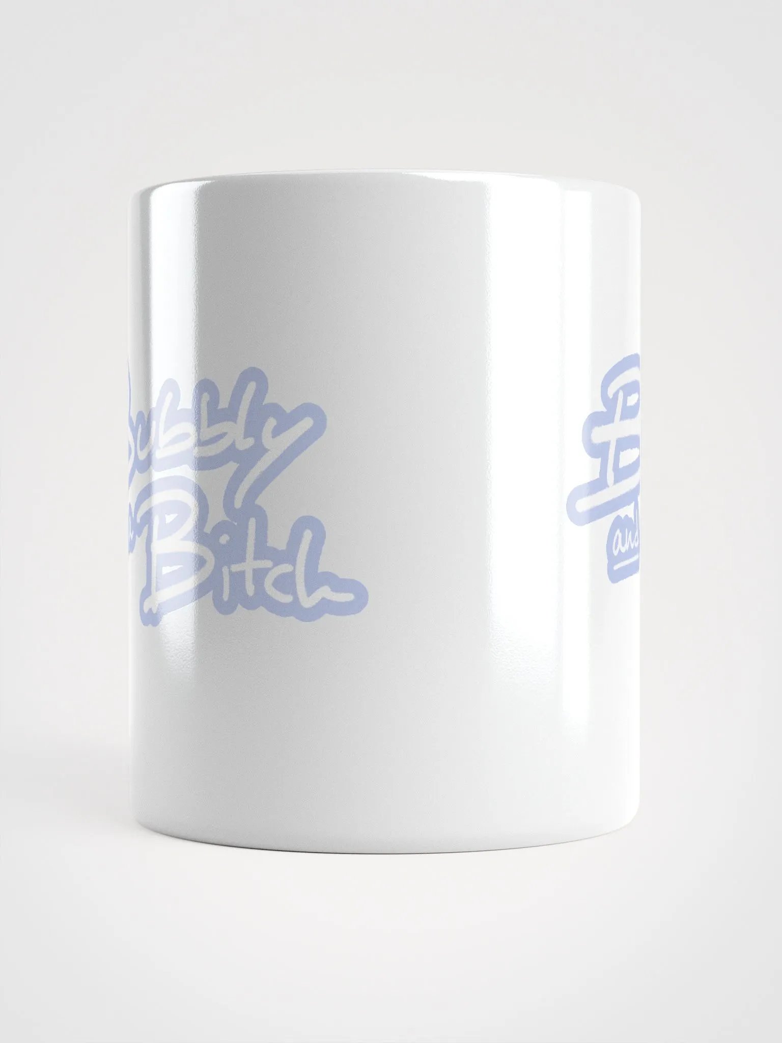 Bubbly and a B*tch (lined design, #BDCAEF) glossy white mug product image (10)