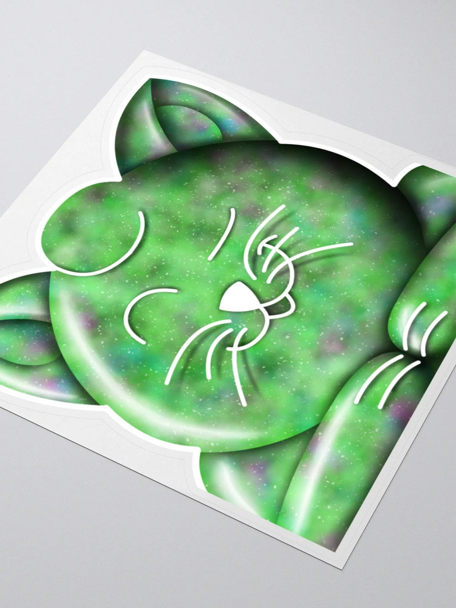 Green Galaxy Kitty Sticker product image (9)