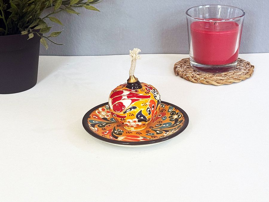 Ceramic aroma oil lamp — handmade pottery, handmade ceramic, home decor, handmade gift, Turkish ceramic product image (3)