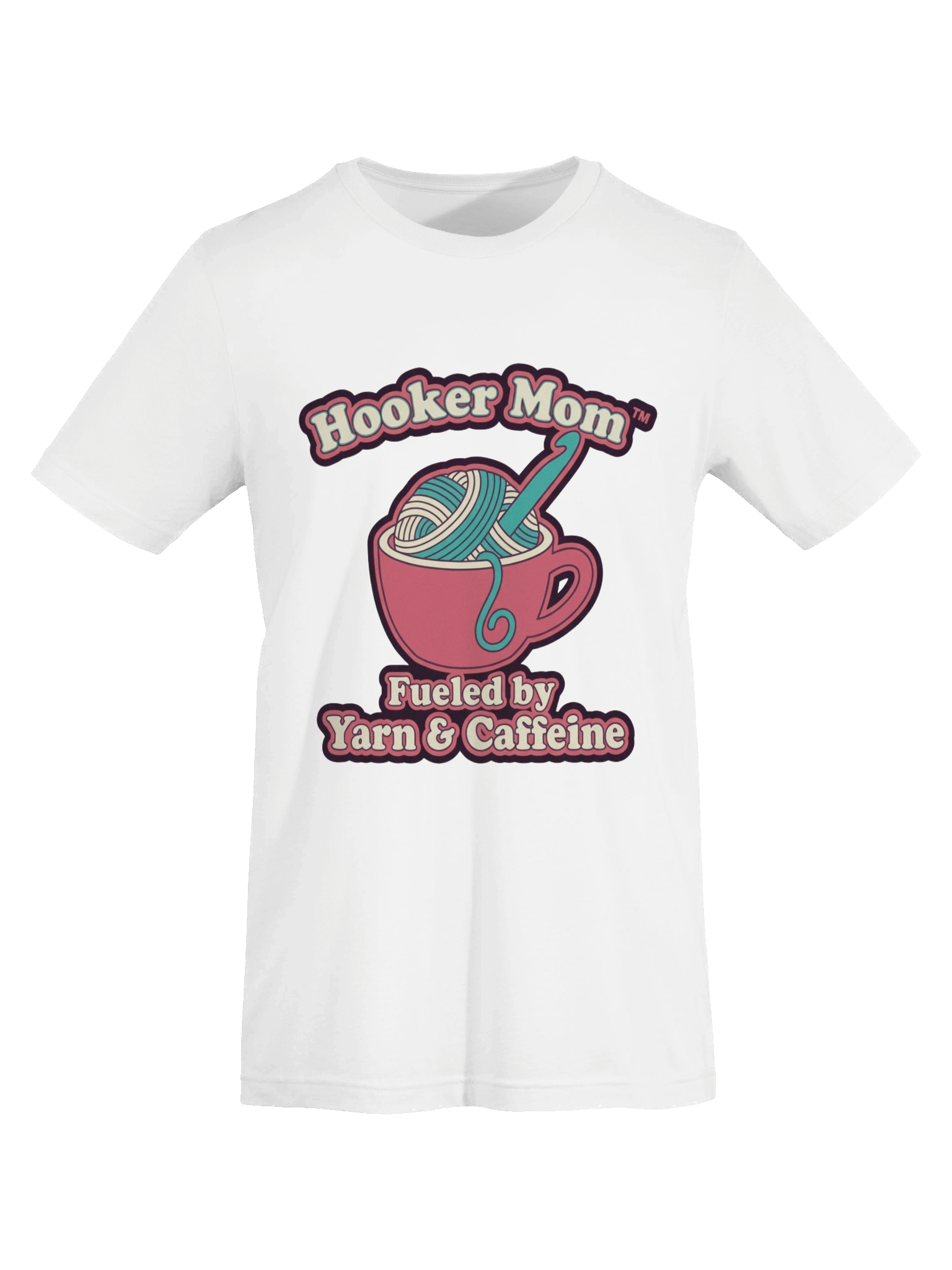 Hooker Mom™ Fueled by Yarn & Caffeine White T-Shirt | Funny Crochet & Coffee Shirt product image (20)