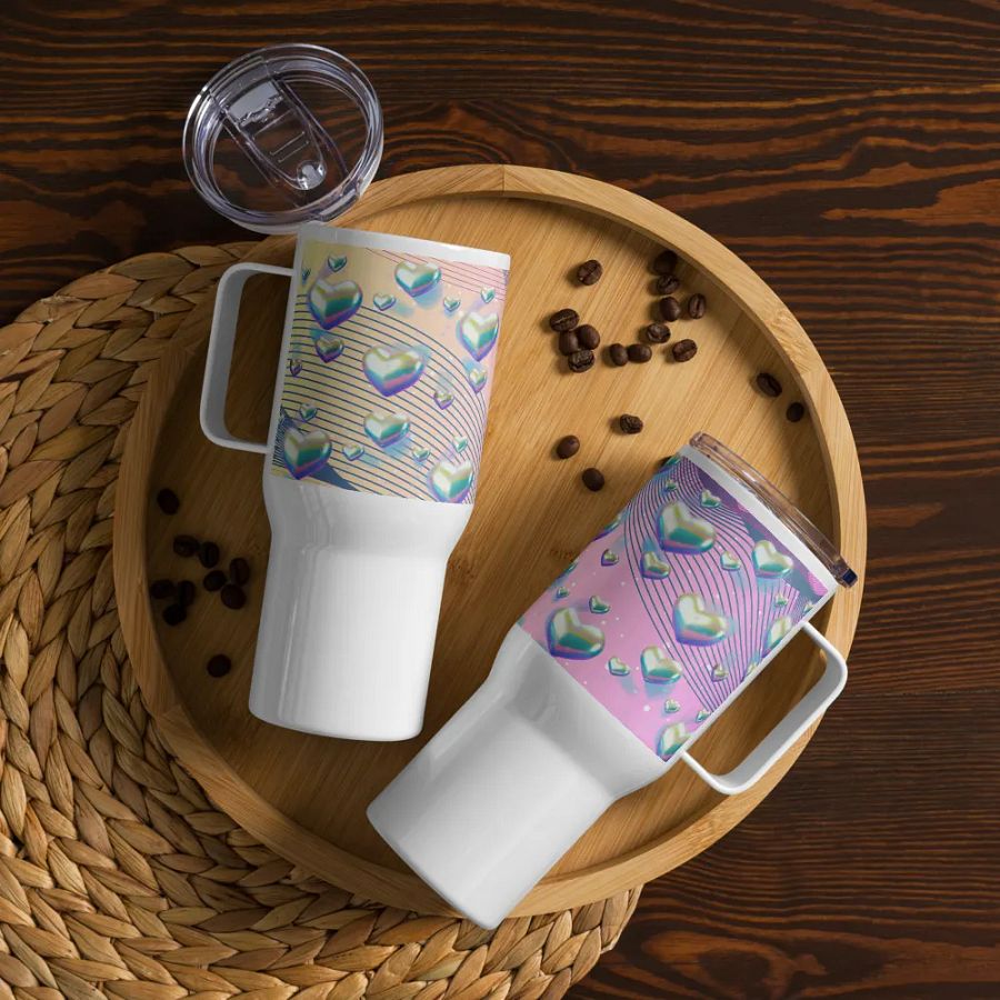 Iridescent Heart Travel Mug for the feminine lady product image (12)