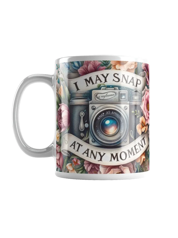 Vintage Camera Floral White Glossy Mug product image (1)