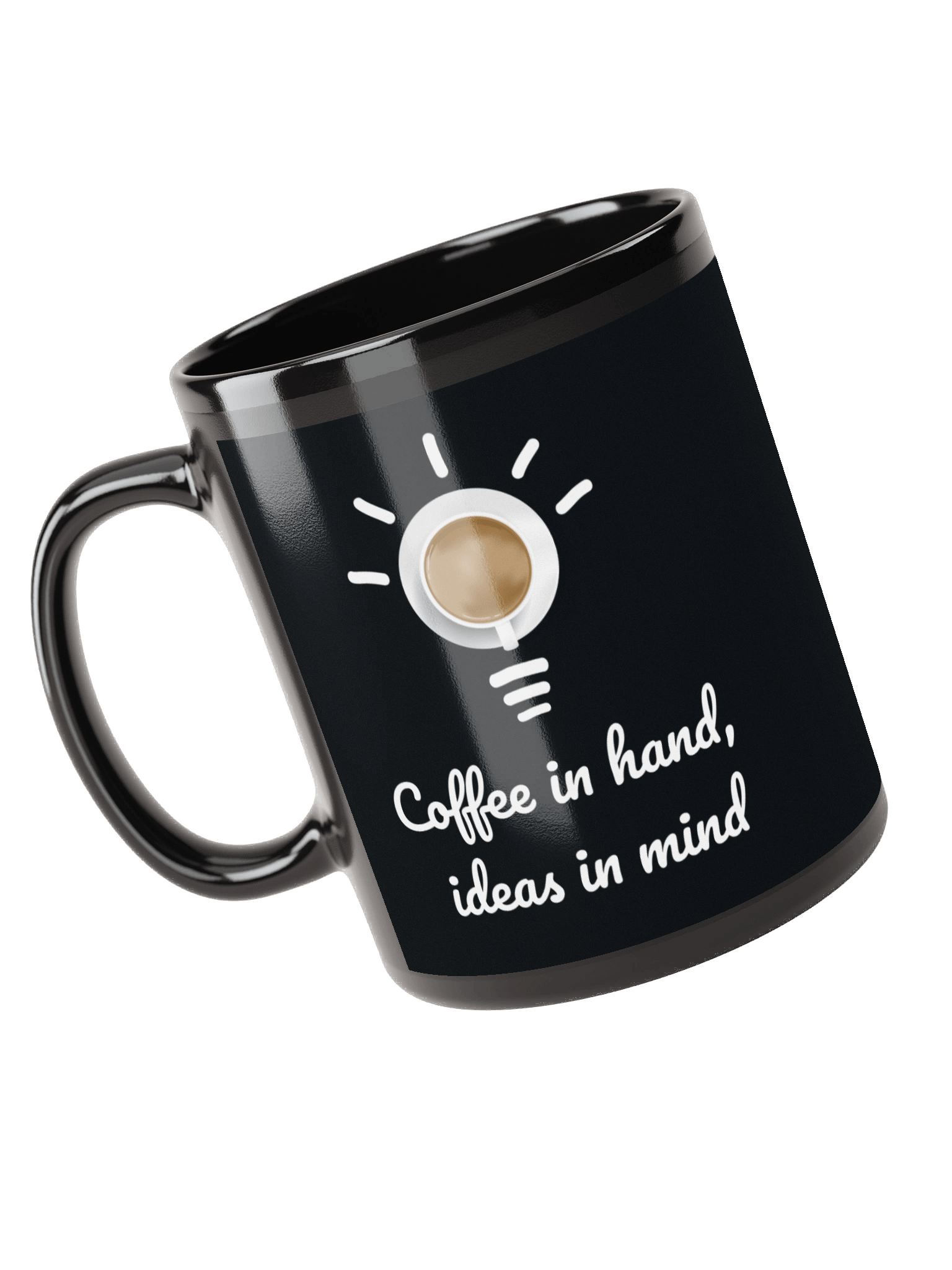 “Coffee in hand, ideas in mind” Mug – Funny Coffee Cup for Creative Minds, Engineers, and Programmers product image (3)