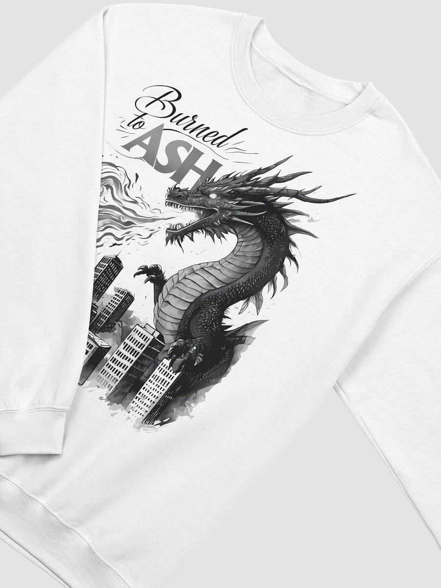 Apocalyptic Dragon Art | 'Burned to Ash' Monochrome Print Sweatshirt product image (12)