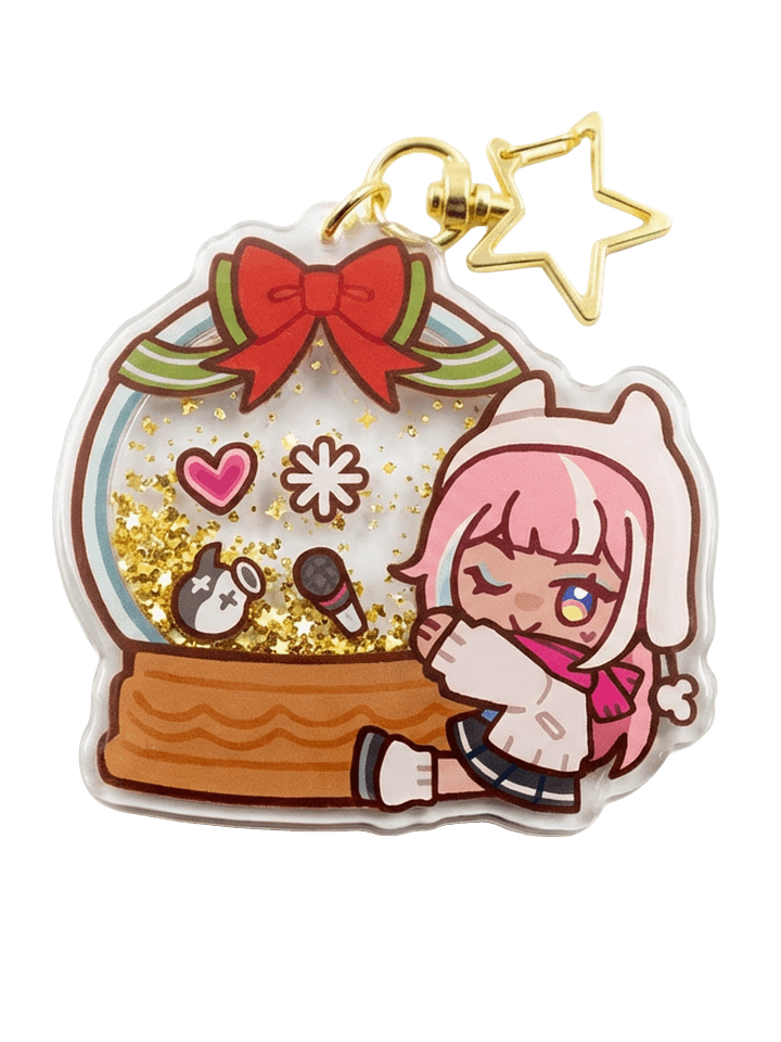 YFU’s Mic Drop Snow Globe | Holographic Shaker Keychain product image (1)