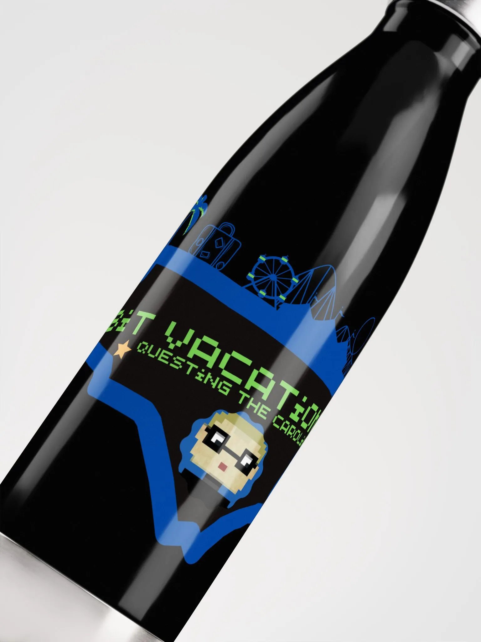 8-Bit Map Logo Stainless Steel Water Bottle product image (5)