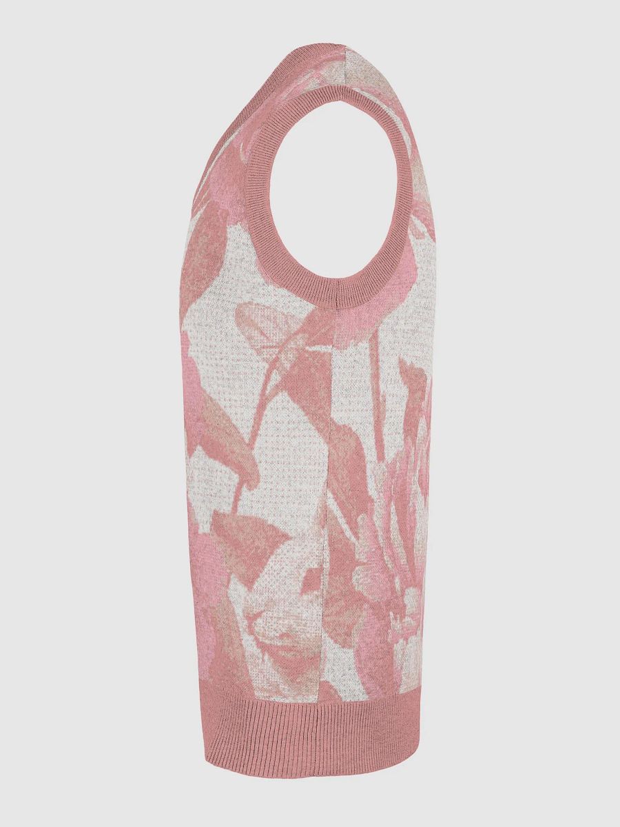 Floral Bliss Coral Knitted V-Neck Vest product image (26)