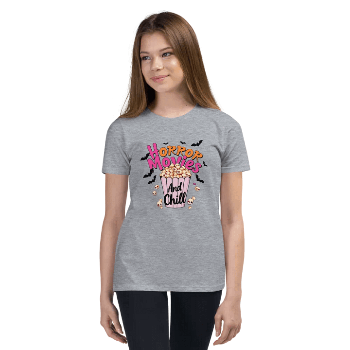 Horror Movies and Chill Popcorn Youth T-shirt product image (2)