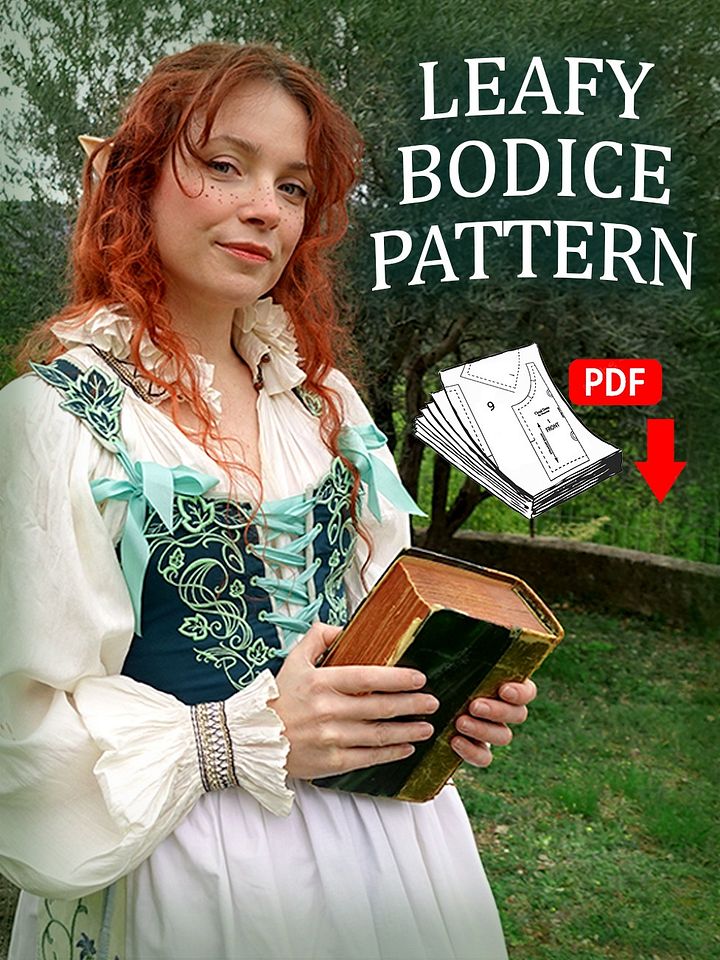 Leafy Bodice Sewing Pattern + Embroidery files product image (1)