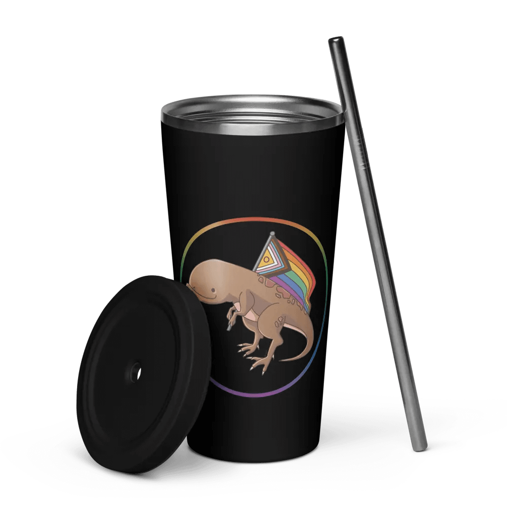 Pride Friend Tumbler w/Straw (Black) product image (5)