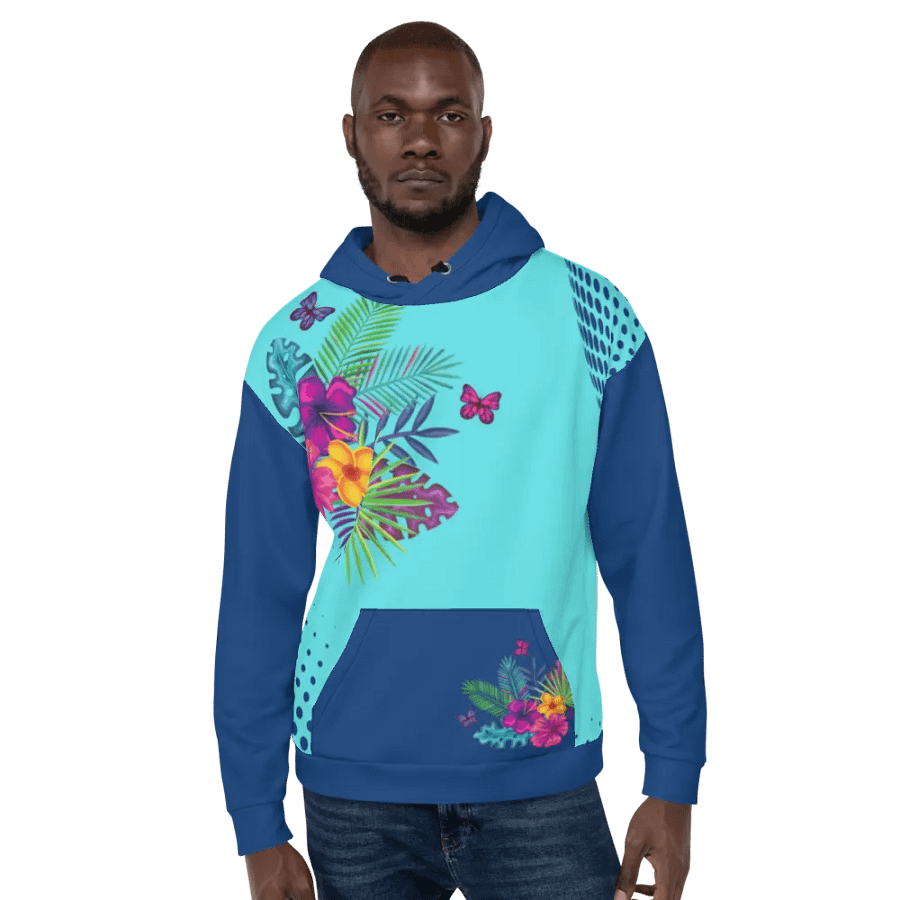 Blue Floral Hoodie product image (7)