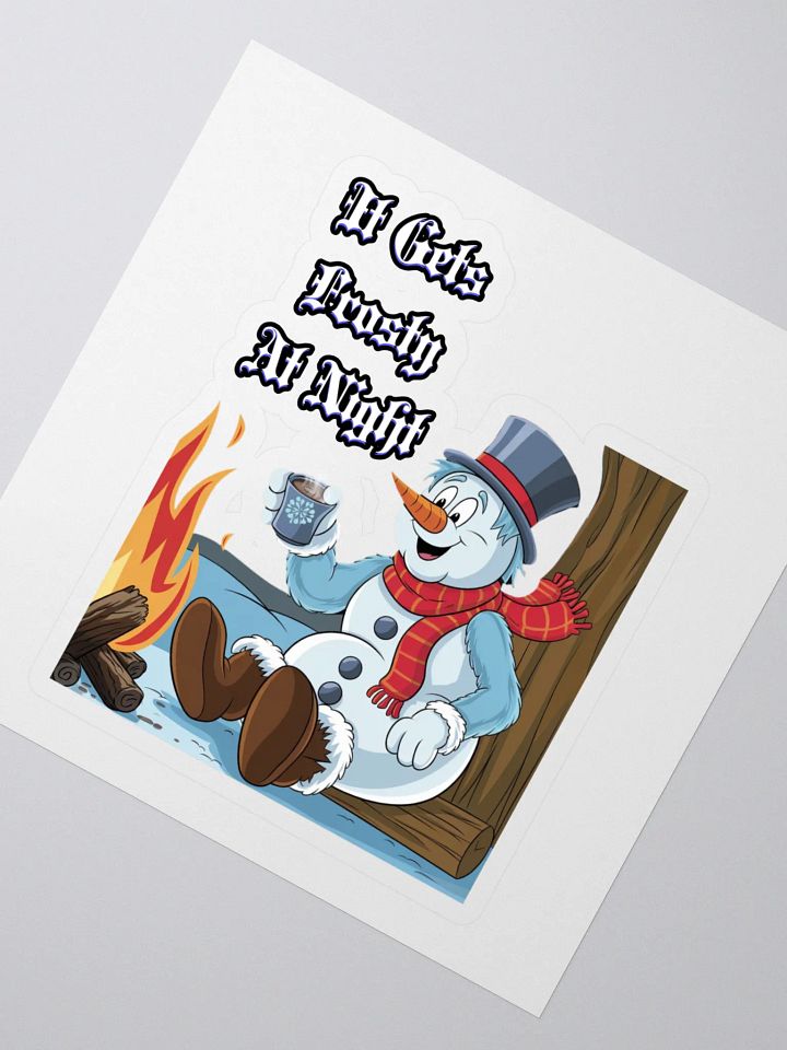 It Gets Frosty At Night - Snowman Relaxing With A Cup of Cocoa product image (2)