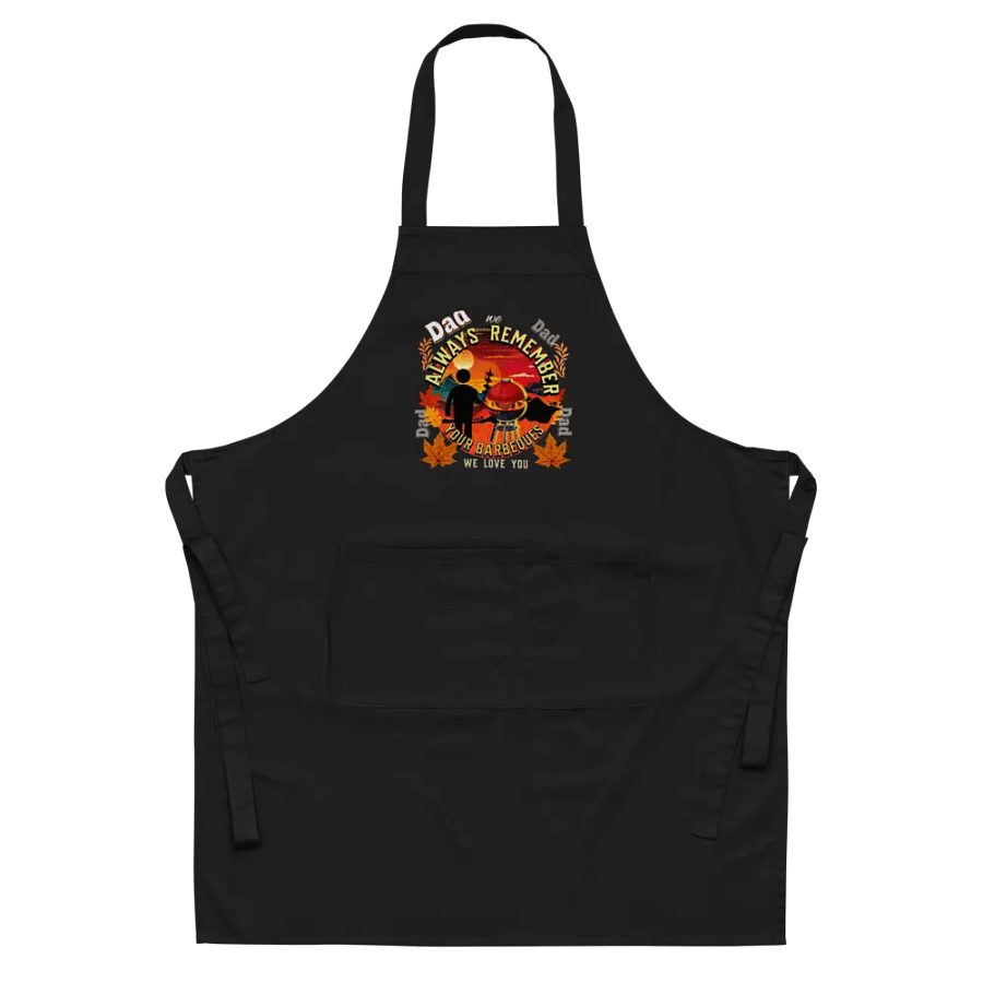 Dad ‘we always remember your Barbecue’  Mens fathers day Apron. Beautiful design to show you selected a well designed  apron.  Ideal to show your appreciation product image (5)
