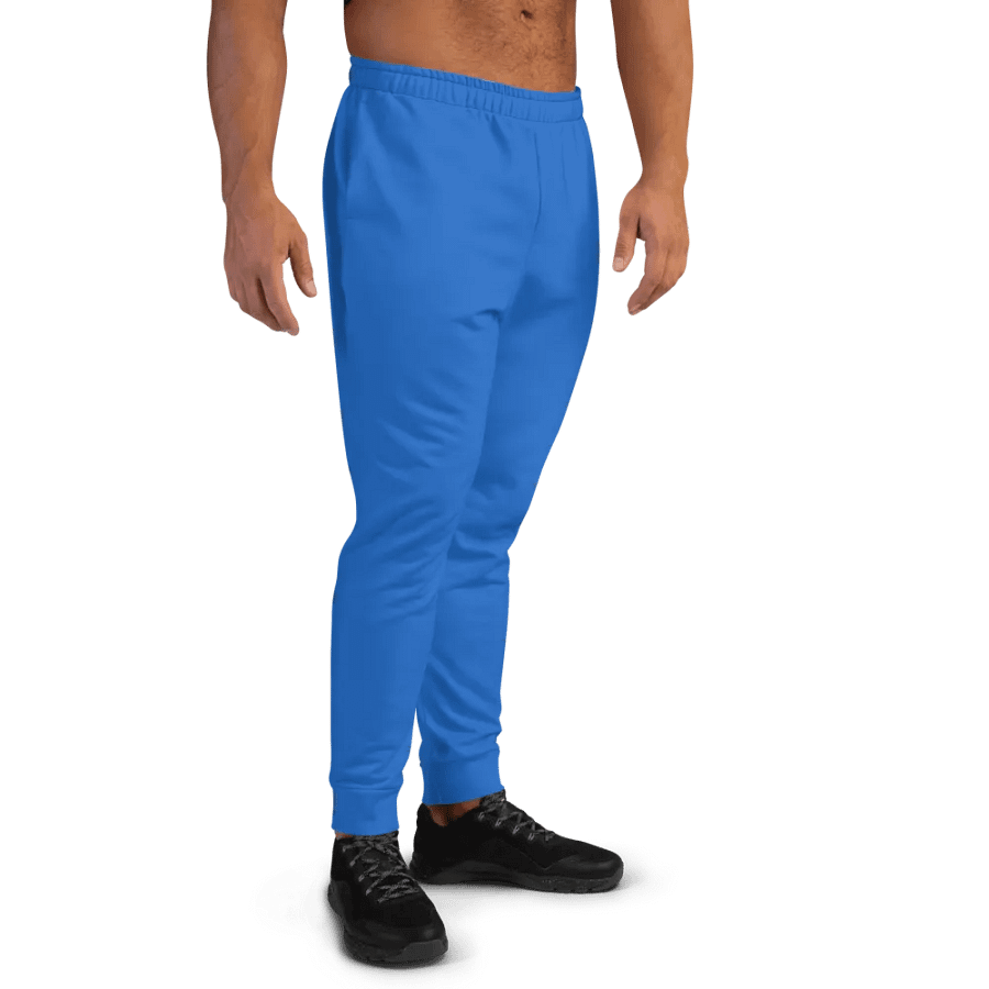 Plain Cobalt Blue Light Summer Recycled Polyester Premium Men's Joggers by Treasure Pie product image (3)
