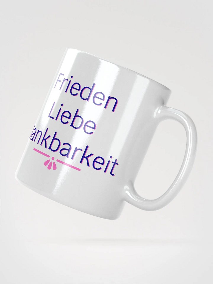 Frieden Liebe Dankbarkeit Navy and Pink Ceramic Mug product image (3)