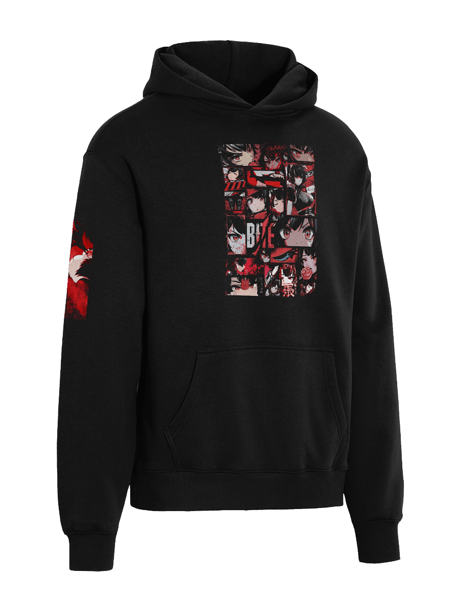 Triple Print Premium Oversized Heavyweight Hoodie Ellen "Bite!" Design Unisex product image (4)
