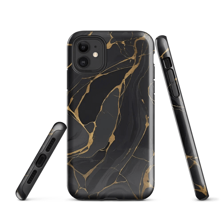 Tough Case for iPhone® – Ebon Gold Waves product image (1)