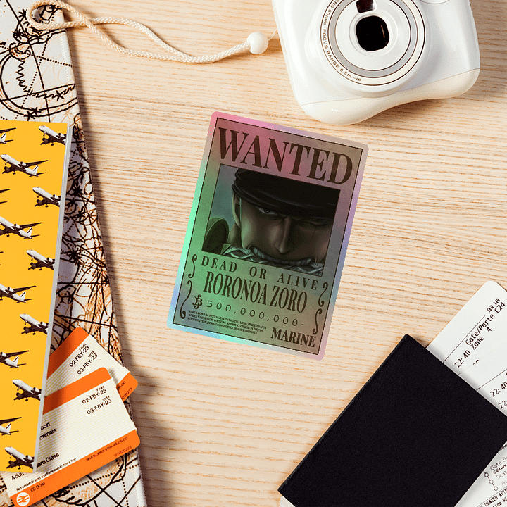 Roronoa Zoro Wanted Poster Holographic Sticker Sheet product image (1)