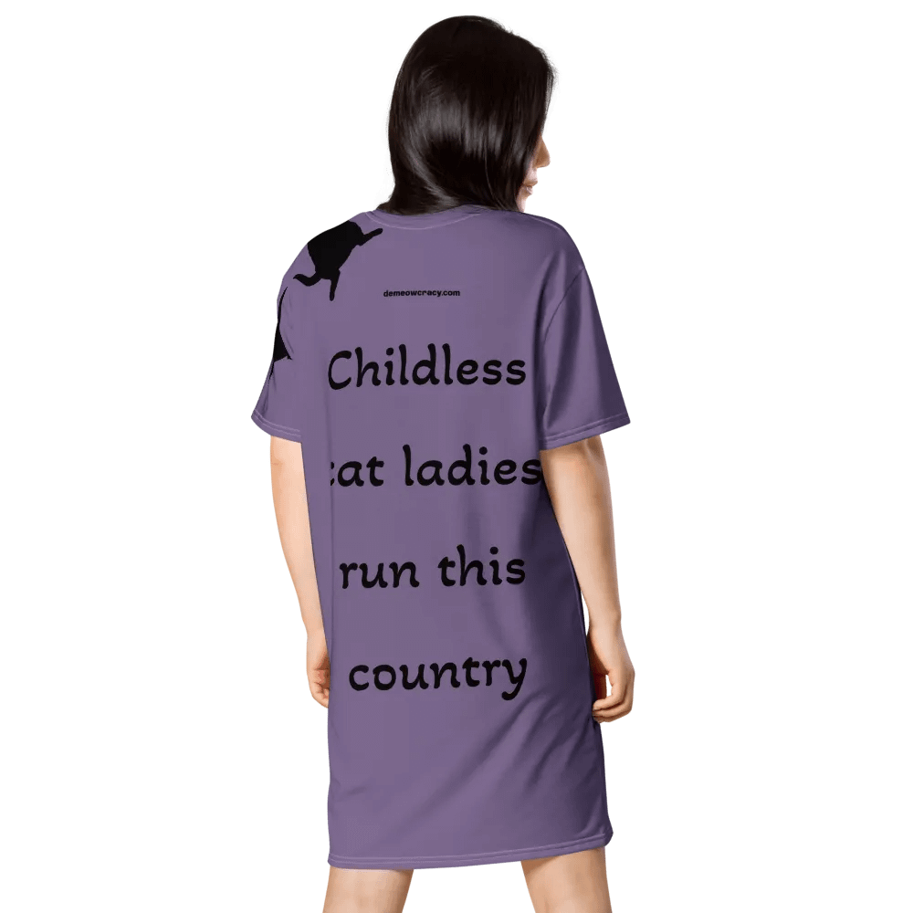 Childless Cat Ladies Run This Country Purple T-Shirt Dress product image (2)