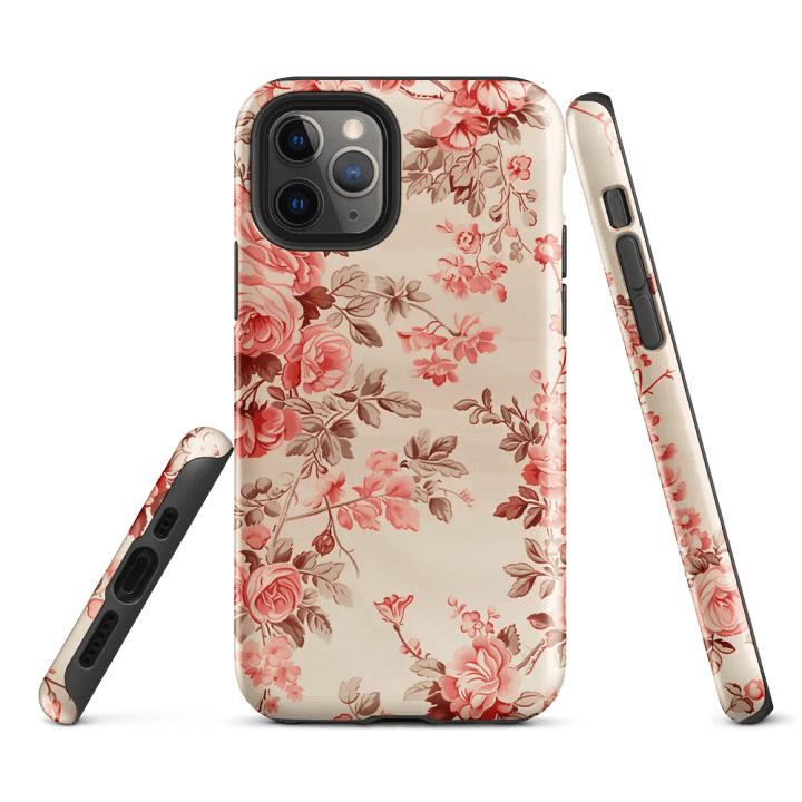 Pink Floral Toile - Tough Phone Case product image (1)