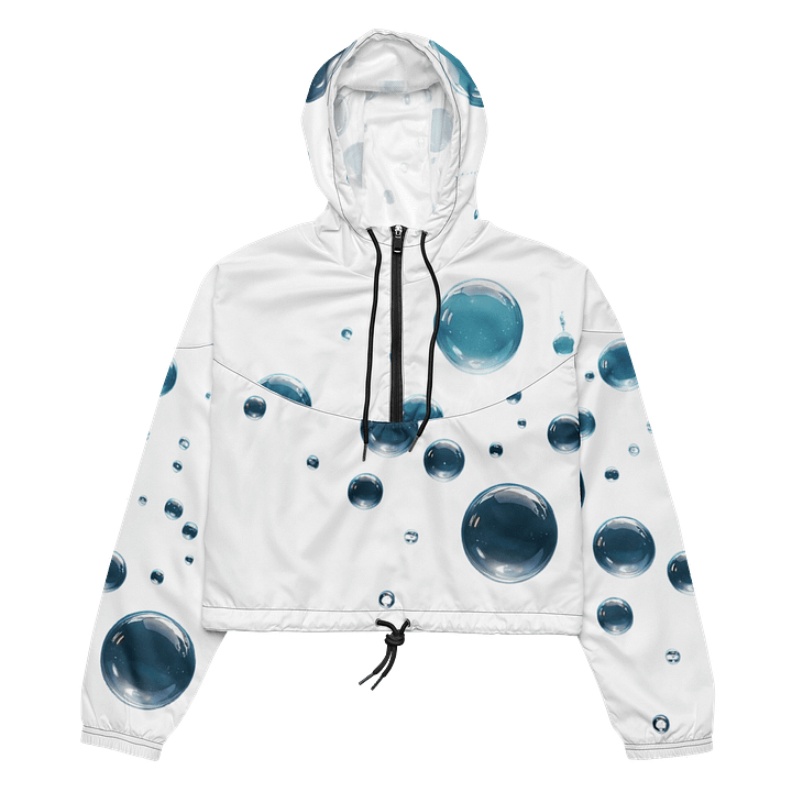 Reflective Blue Bubbles Women's Cropped Windbreaker product image (2)
