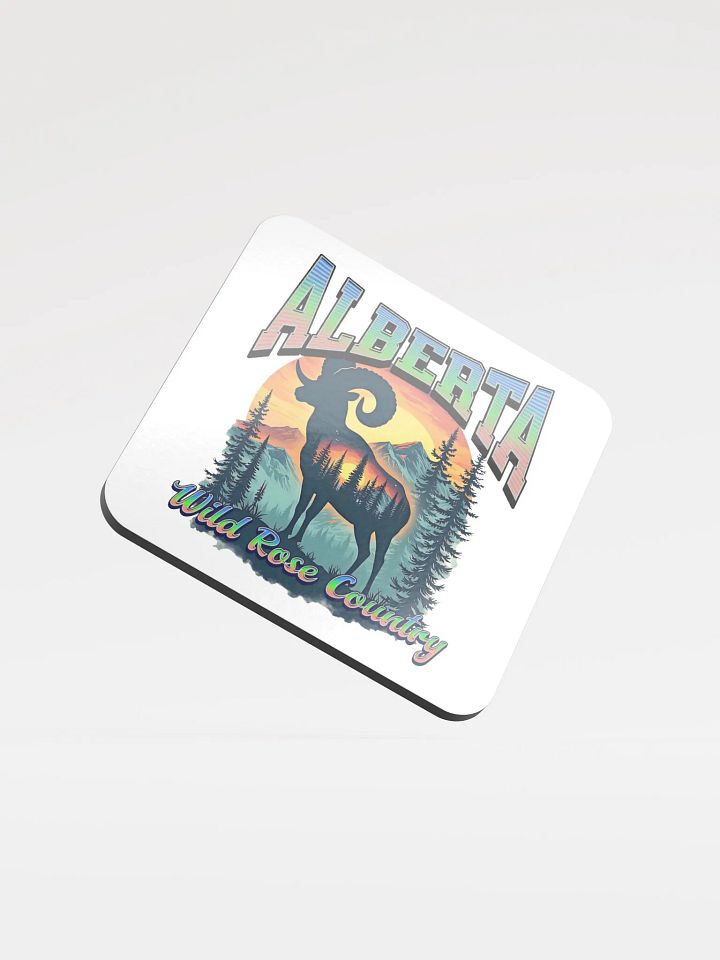 Alberta Wild Rose Country Rocky Mountain Bighorn Sheep Coaster Set product image (2)