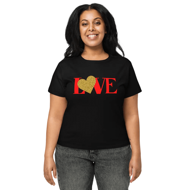 Love in Red Letters with Gold Heart High-Waisted Tee product image (1)
