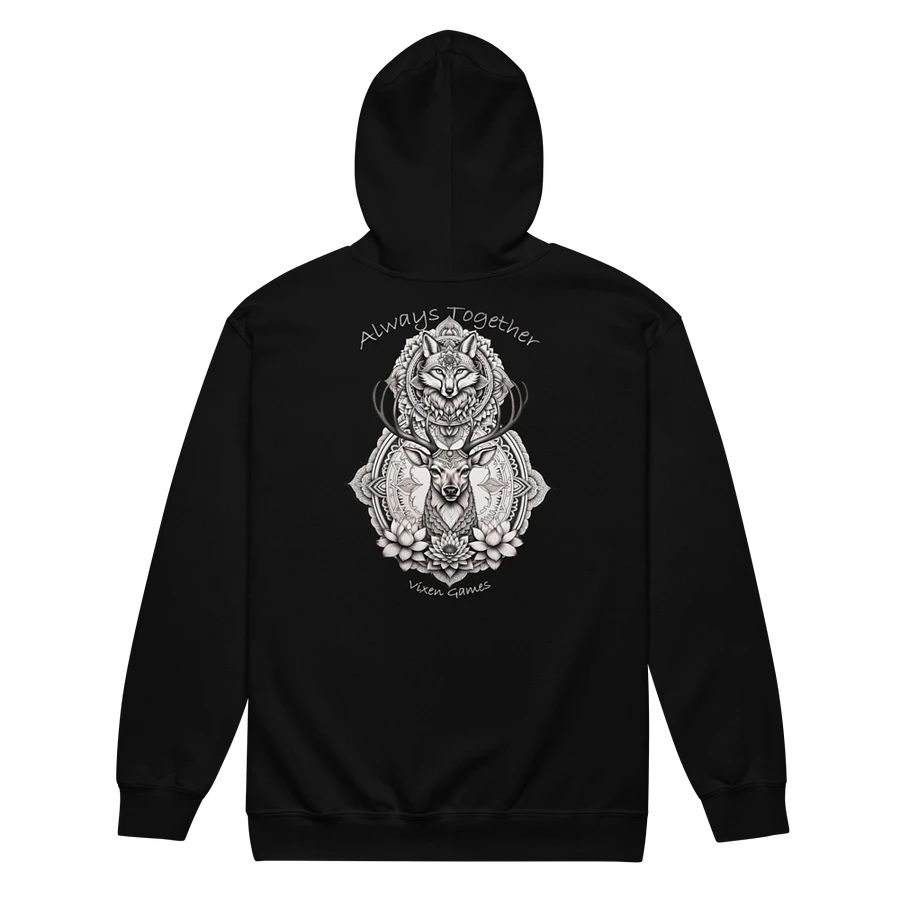 Married To A Vixen Always Together Stag and Vixen Mandala Back Print Zippy Hoodie product image (43)