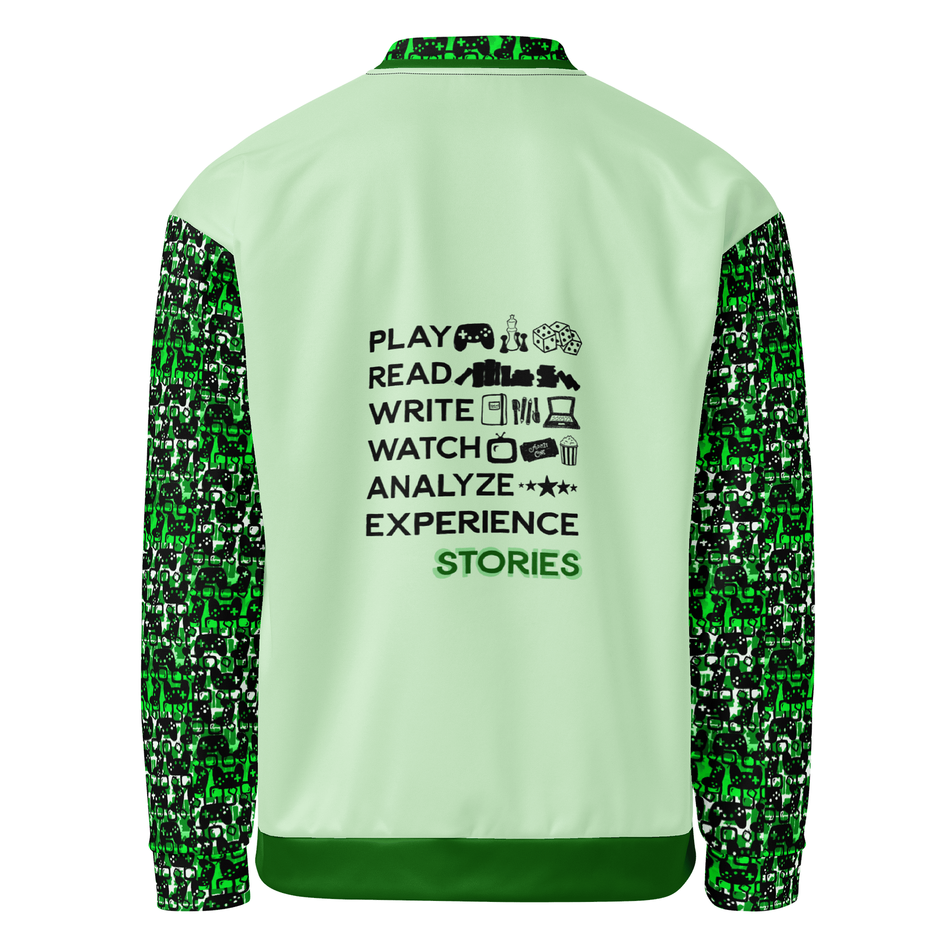 Experience Stories Unisex Bomber Jacket (Green, Emerald Mint, and Black) product image (3)