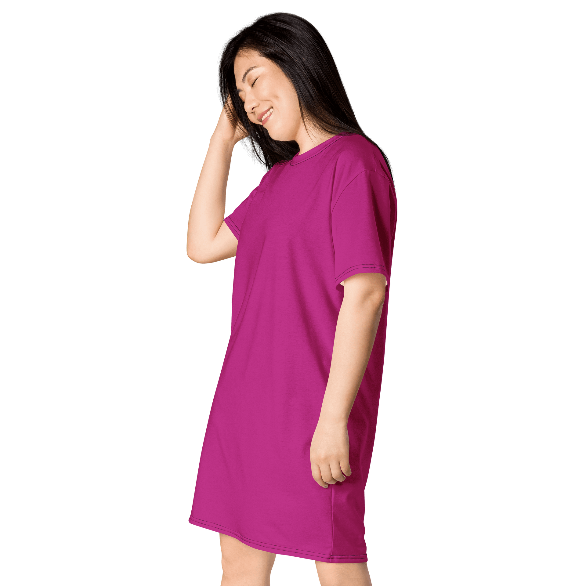 Oversized T-Shirt Dress - Bold Medium Red Violet, Sizes 2XS-6XL product image (3)