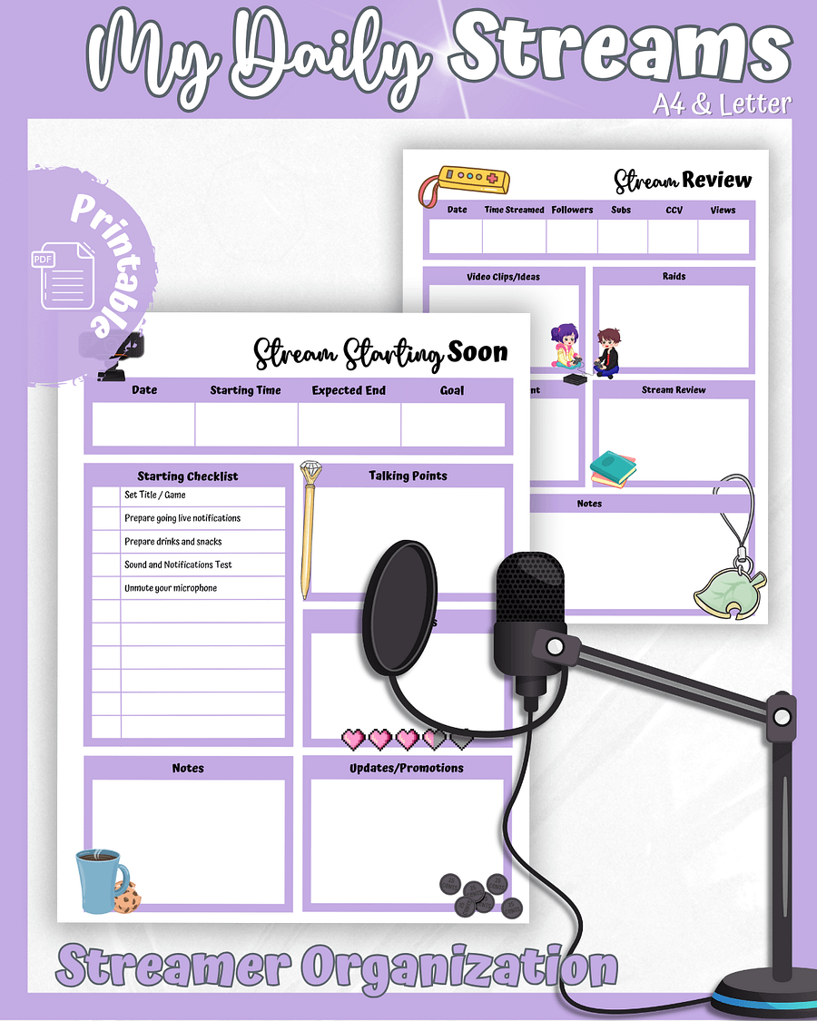 My Daily Stream Planner - Purple Edition | Digital Streaming Planner for Creators product image (1)