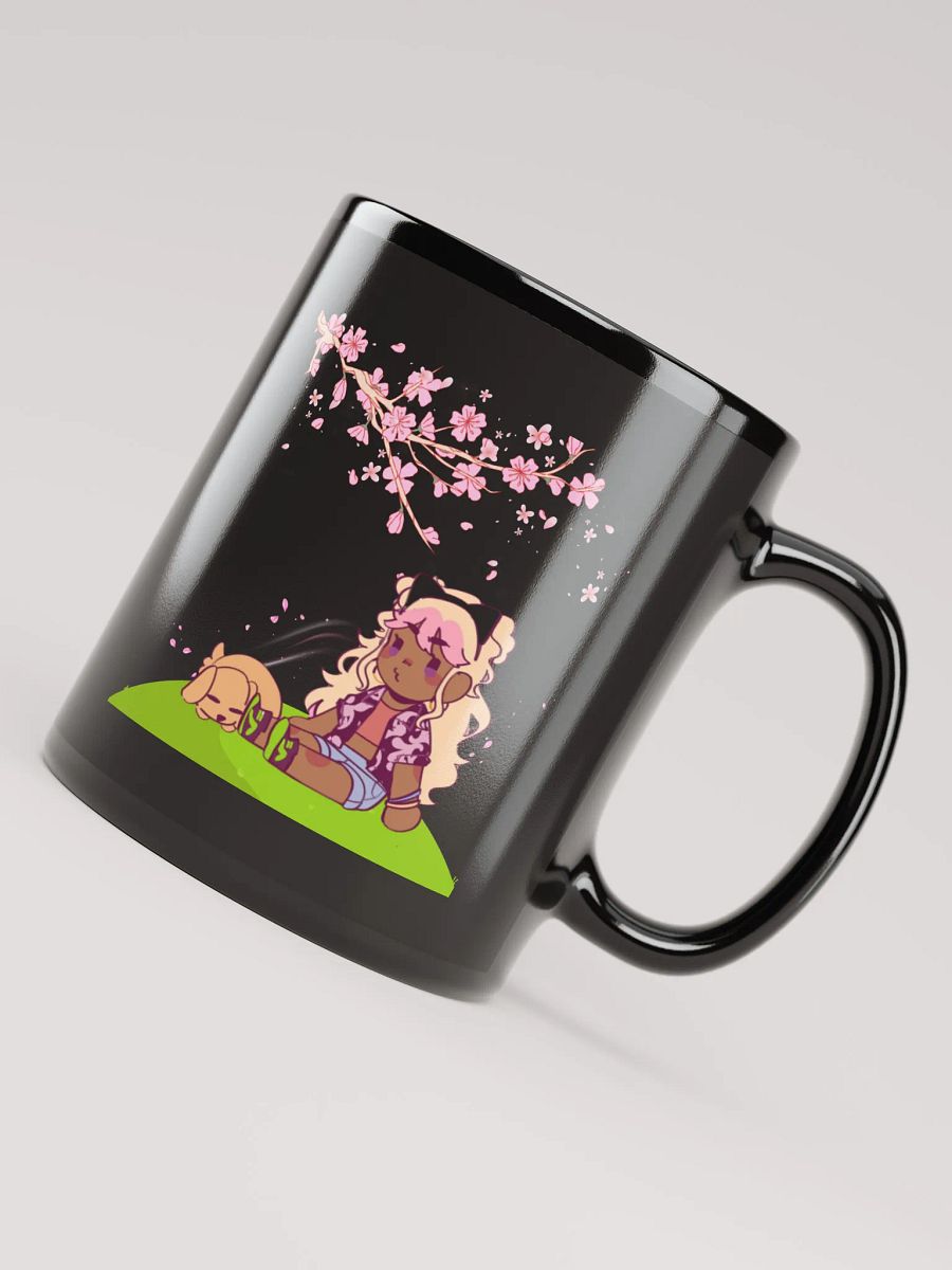 Mykah and Thor Sakura naps black mug product image (7)