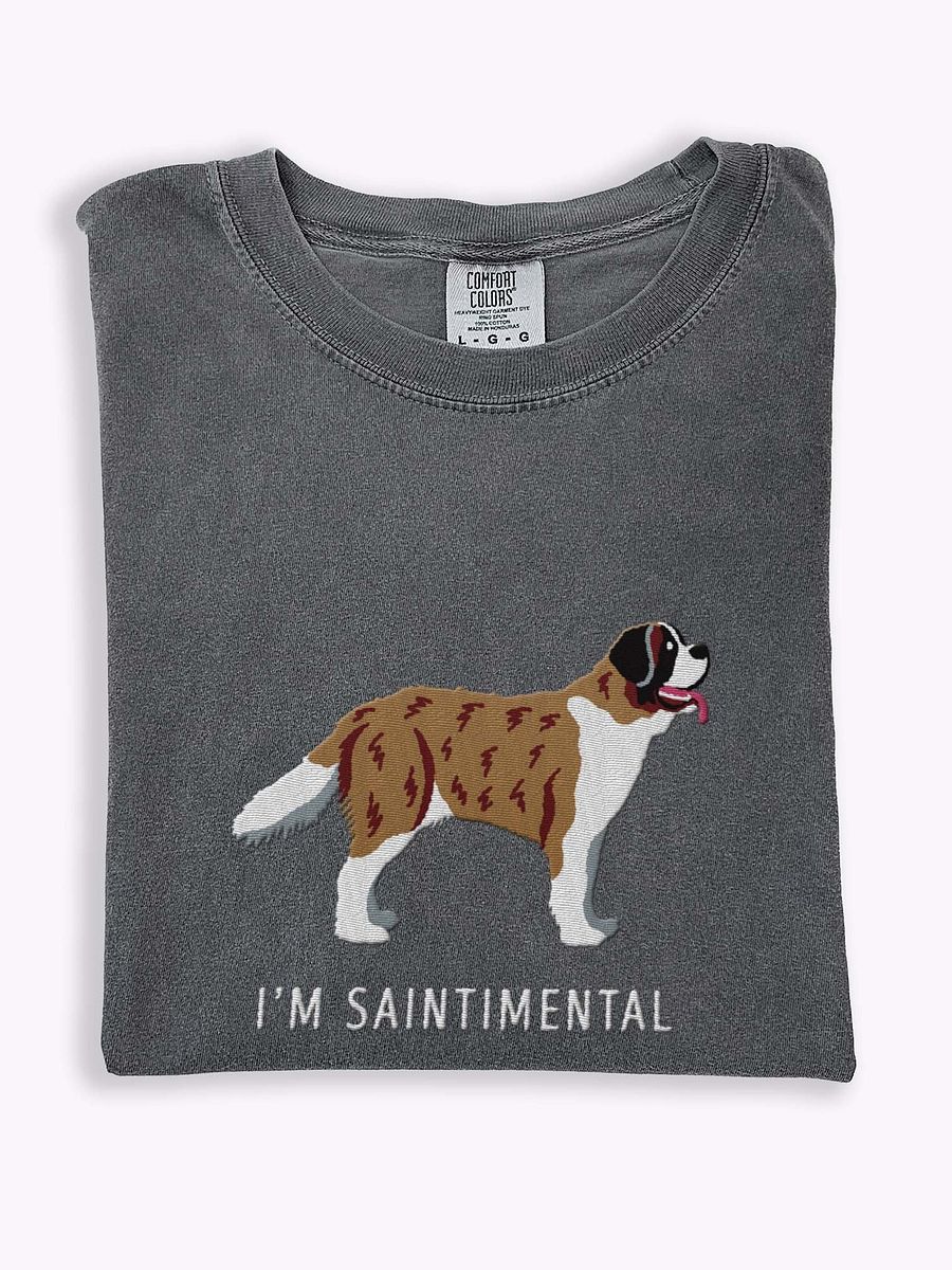 I'm Saintimental T-Shirt(Embroidered) of a Saint Bernard(Brindle) product image (1)