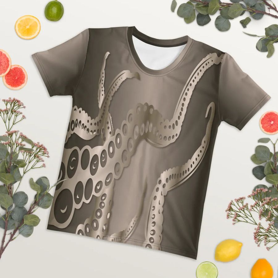 Octopus Tentacles Bronze All Over Print T-shirt product image (7)