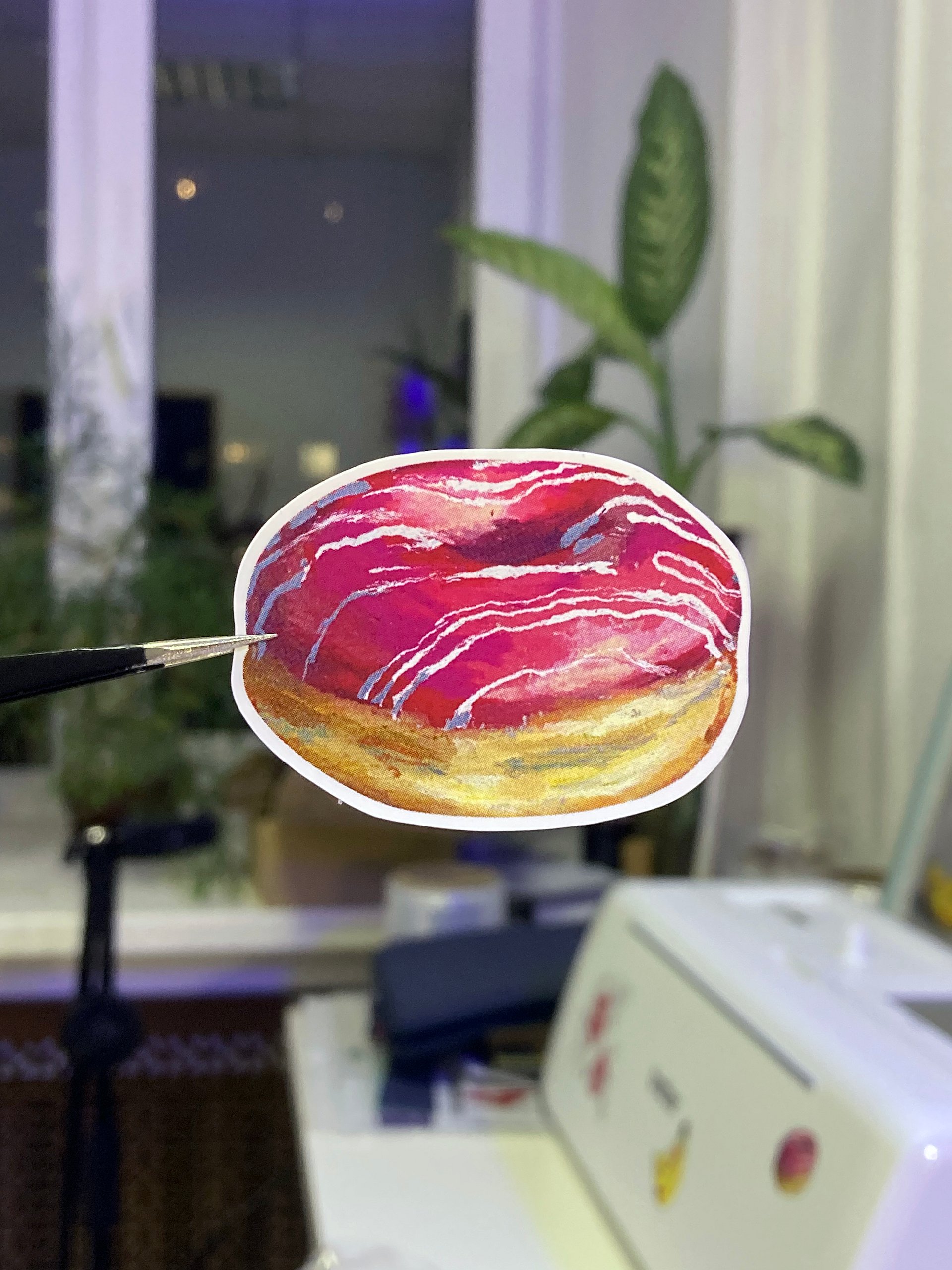 Pink donut sticker product image (1)