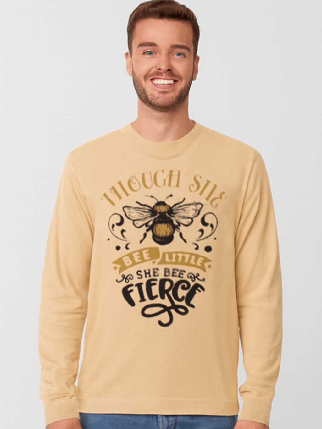 Fierce Bee Illustration Long Sleeve T-Shirt product image (1)