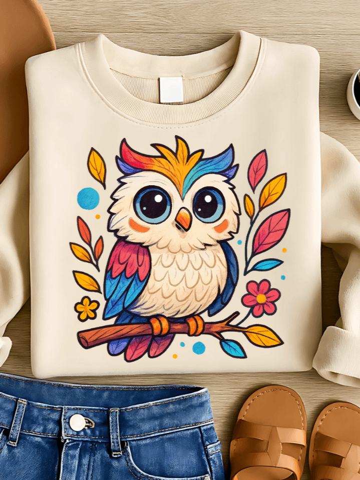 Owl Autumn Sublimation PNG – Wise Fall Owl Clipart for T-Shirts – Warm & Rustic Seasonal Design – 300 DPI Instant Digital Download product image (1)