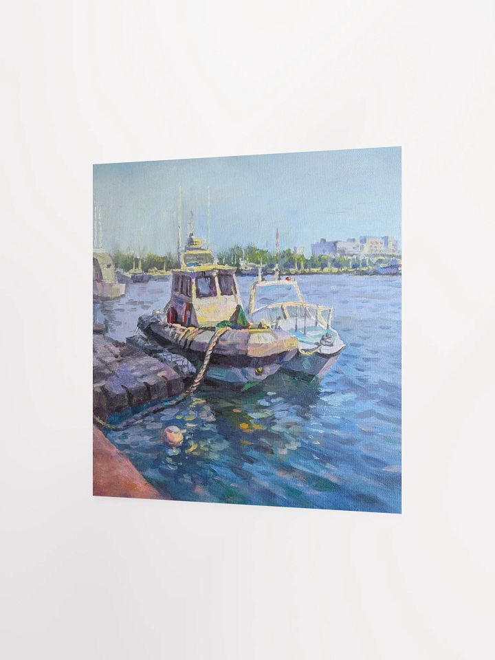 Harborside and Boats-Oil Painting Paper Poster product image (2)