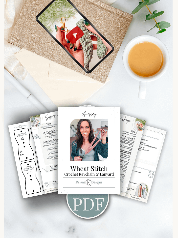 Wheat Stitch™ Keychain & Lanyard Crochet Pattern product image (2)