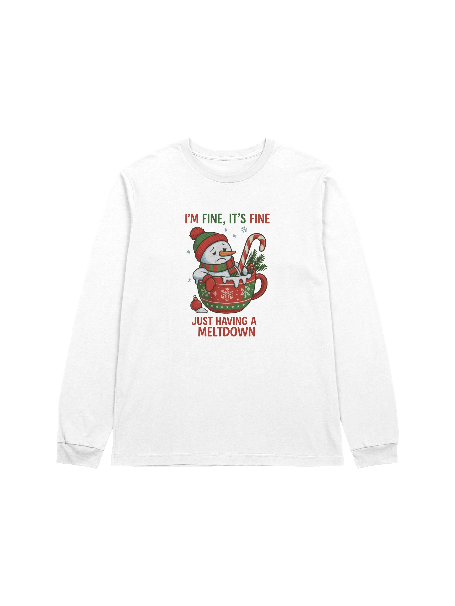 Melting Snowman Christmas Long Sleeve Tee product image (21)