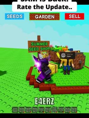 Grow a Garden SAM is Back with old seeds 😁 #growagarden #roblox #fyp