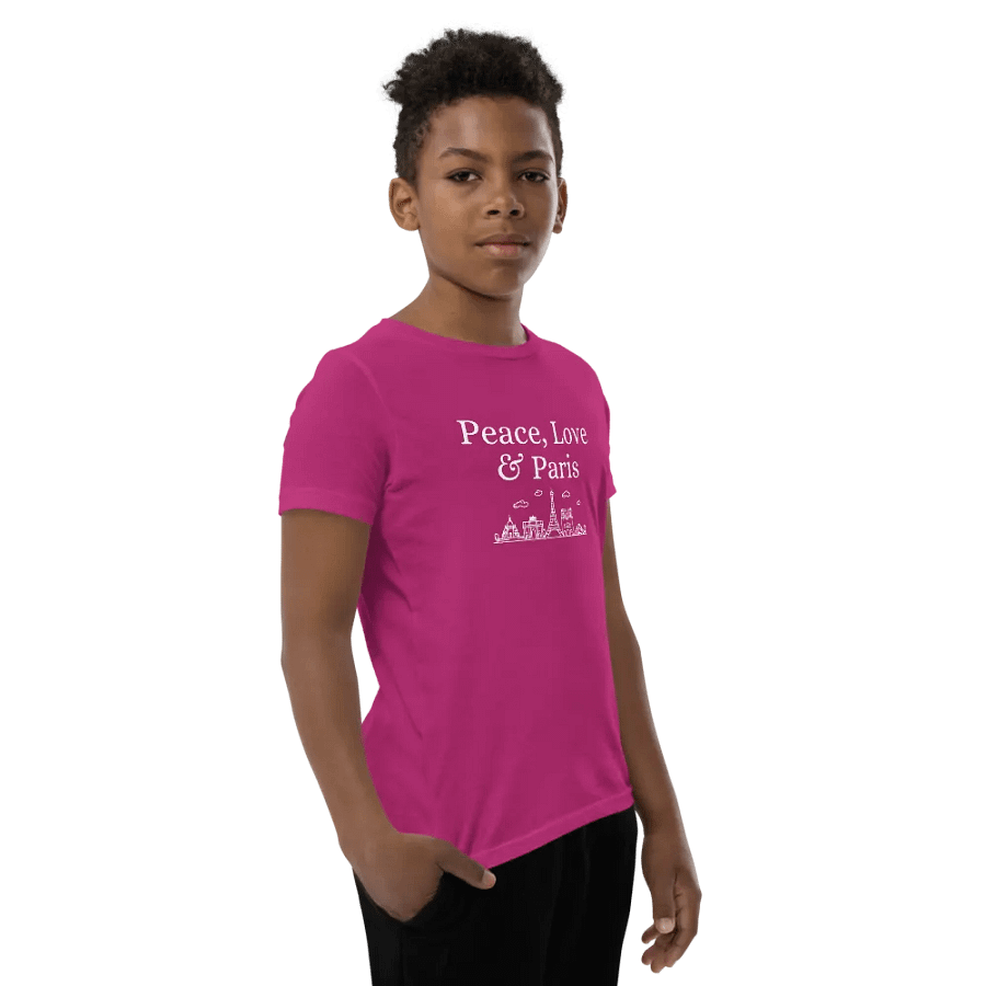 Peace, Love and Paris with Monuments Youth T-Shirt product image (9)