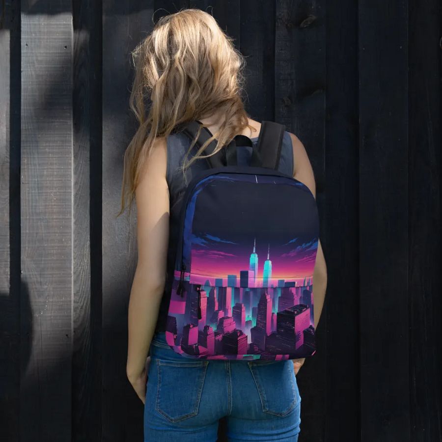 Vaporwave New York City All Over Print Backpack product image (2)