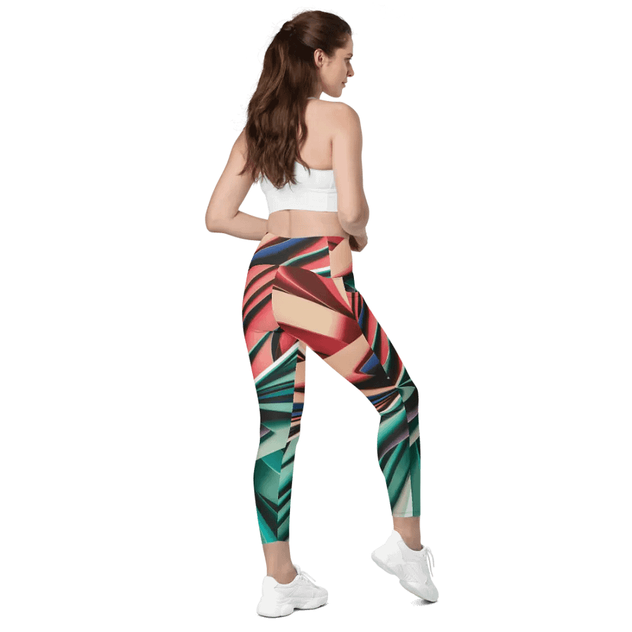 Abstract Geometric Women's Crossover Leggings in Vibrant Colors (2XS-6XL) product image (11)