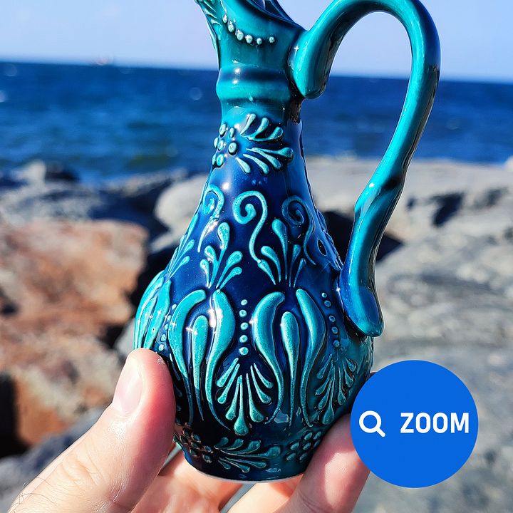 Handcrafted Ceramic Olive Oil Jug – Small Artisanal Oil Dispenser for Kitchen & Dining product image (2)