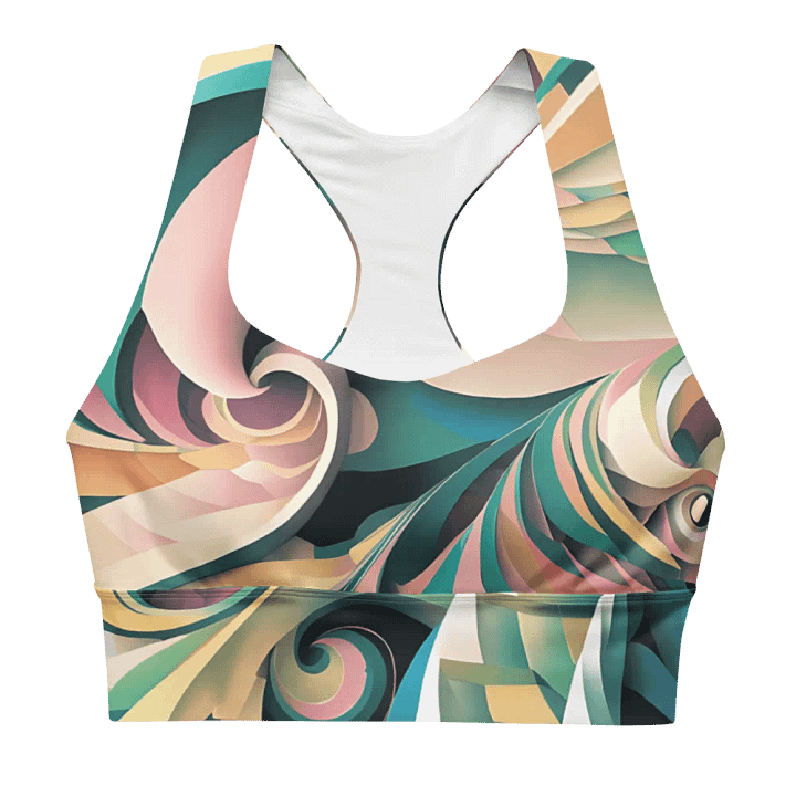 Abstract Lithographic Pattern Design Longline Sports Bra - V6 product image (2)