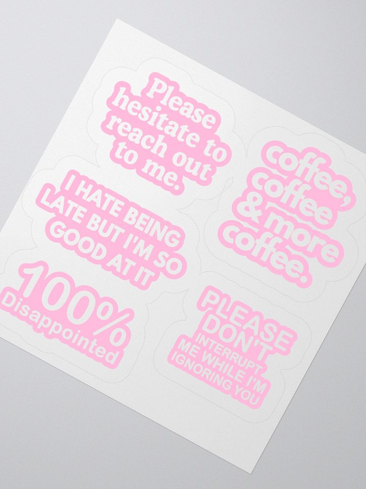 Sarcastic Kiss Cut Stickers Set product image (5)