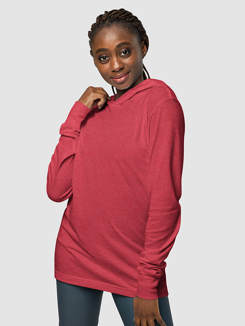 Photo showing Bella+Canvas Unisex Hooded Long Sleeve Tee