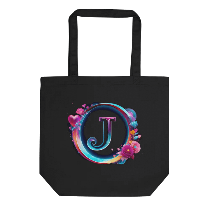 Valentine’s Monogram Letter J(6) Black Tote product image (1)