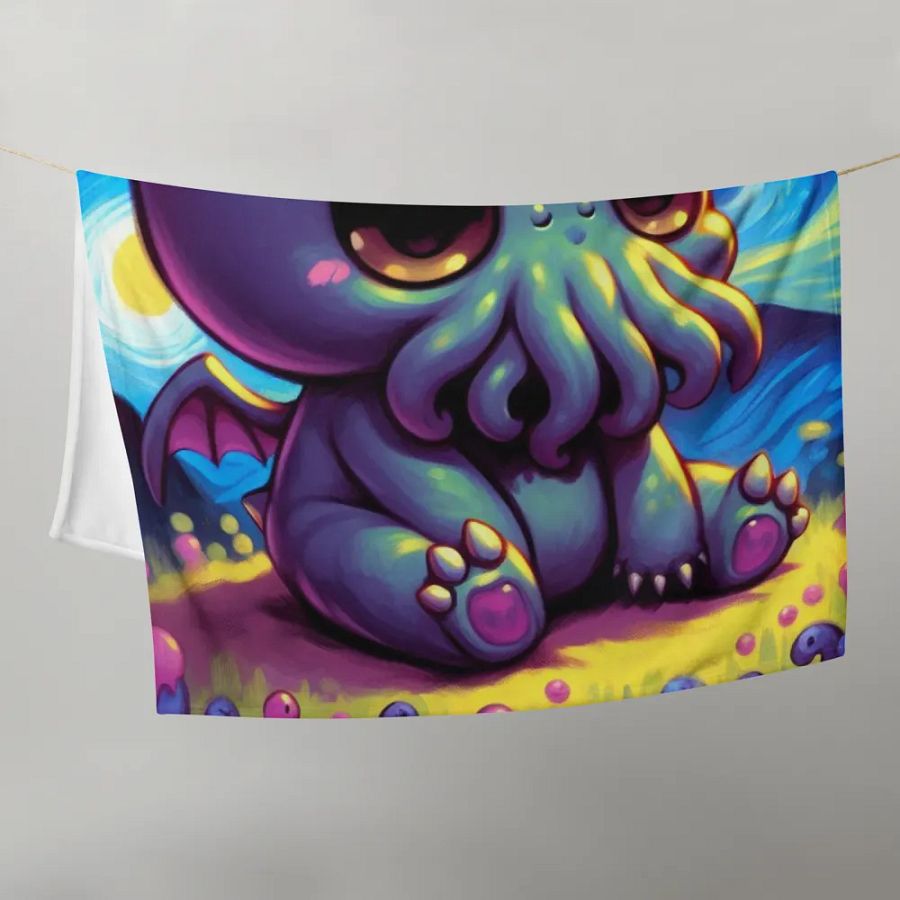 Starry Nights with Cute Cthulhu Blanket product image (21)